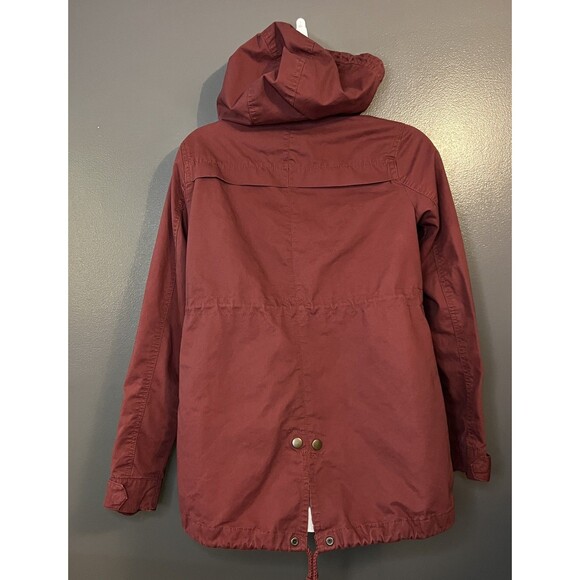Ambiance Jacket Womens Small Hooded Drawstring Utility Parka Coat Red - Picture 5 of 8